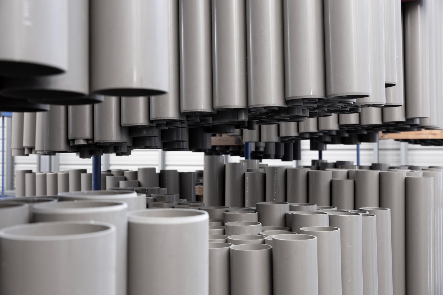 large group of PVC piping